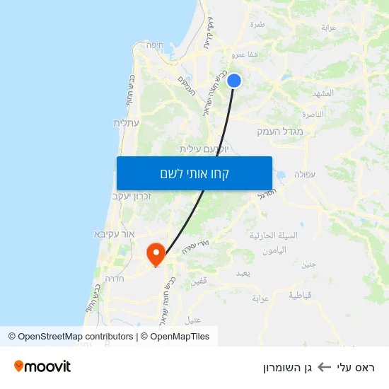 מפת ראס עלי לגן השומרון