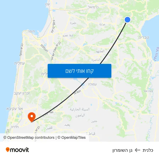 מפת כלנית לגן השומרון