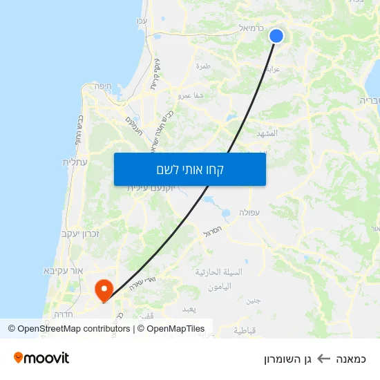 מפת כמאנה לגן השומרון