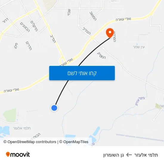 מפת תלמי אלעזר לגן השומרון