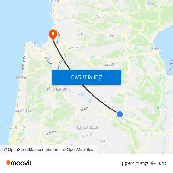 מפת גבע לקריית מוצקין