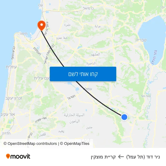 מפת ניר דוד (תל עמל) לקריית מוצקין
