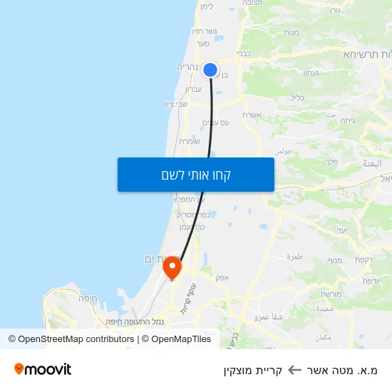 מפת מ.א. מטה אשר לקריית מוצקין