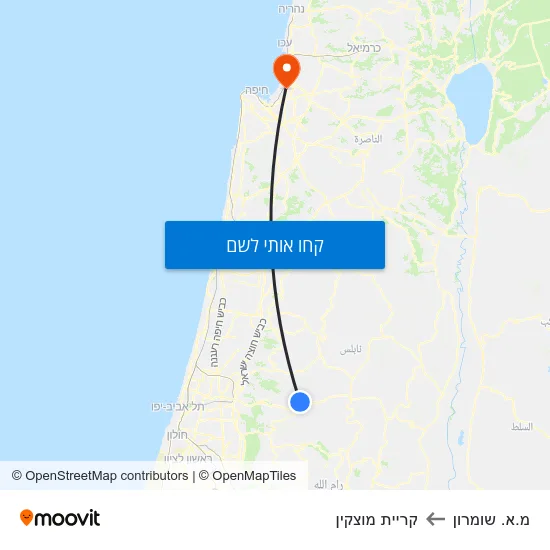 מפת מ.א. שומרון לקריית מוצקין