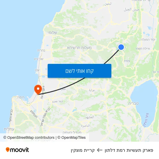 מפת פארק תעשיות רמת דלתון לקריית מוצקין
