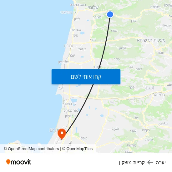 מפת יערה לקריית מוצקין
