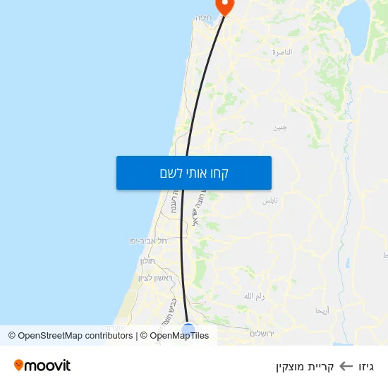 מפת גיזו לקריית מוצקין