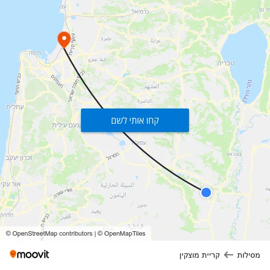 מפת מסילות לקריית מוצקין