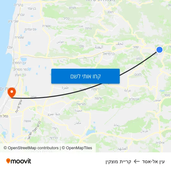 מפת עין אל-אסד לקריית מוצקין