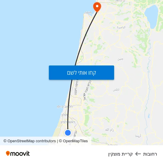מפת רחובות לקריית מוצקין