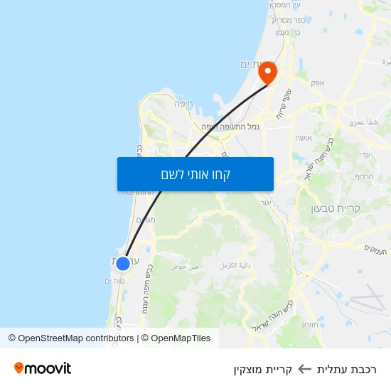 מפת רכבת עתלית לקריית מוצקין