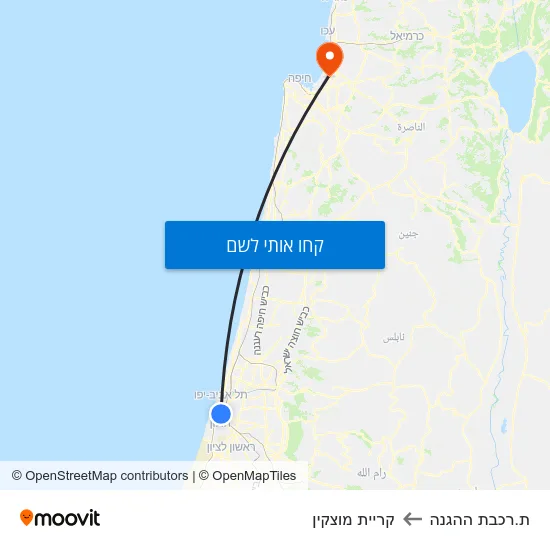 מפת ת.רכבת ההגנה לקריית מוצקין