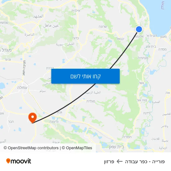 מפת פורייה - כפר עבודה לפרזון