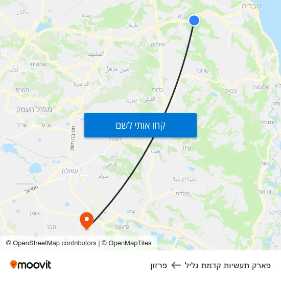 מפת פארק תעשיות קדמת גליל לפרזון