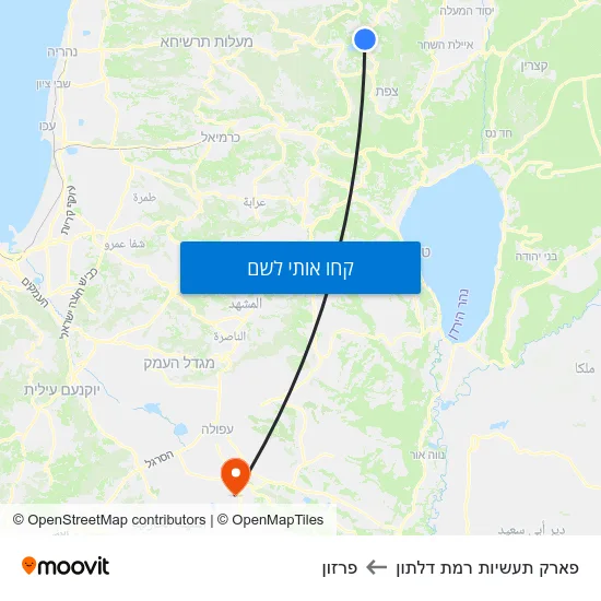 מפת פארק תעשיות רמת דלתון לפרזון
