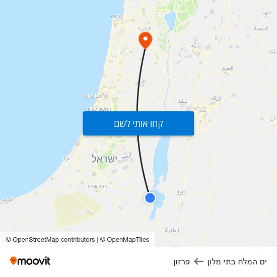 מפת ים המלח בתי מלון לפרזון