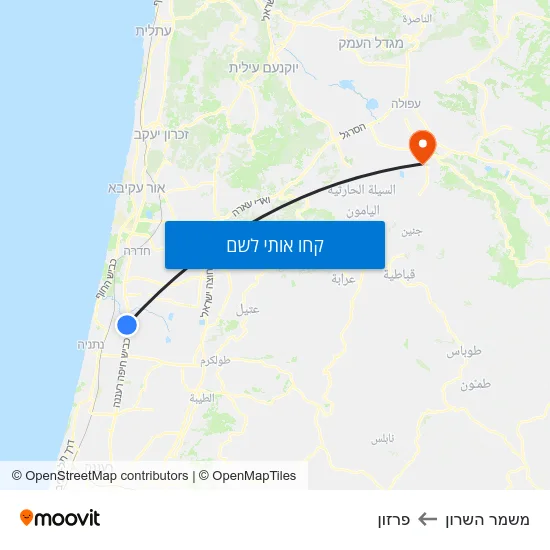 מפת משמר השרון לפרזון