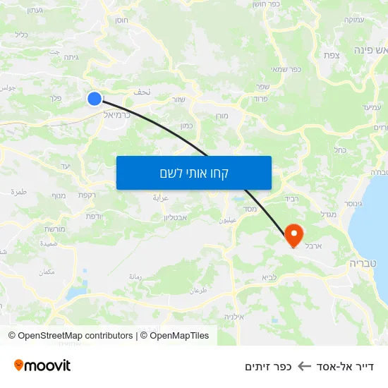 מפת דייר אל-אסד לכפר זיתים