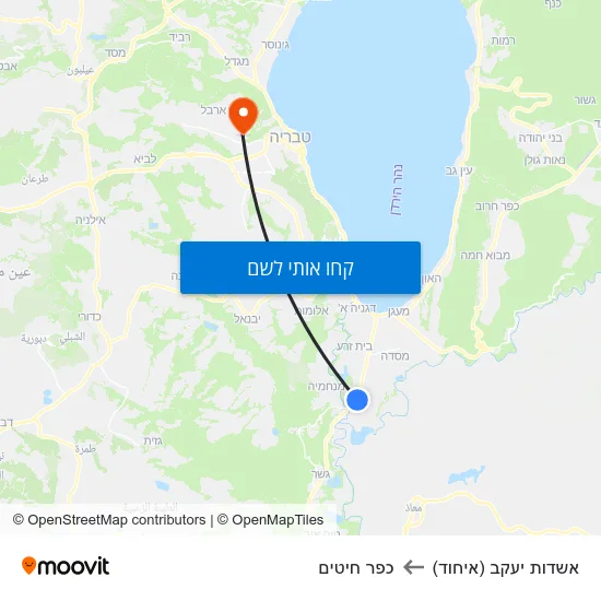 מפת אשדות יעקב (איחוד) לכפר חיטים