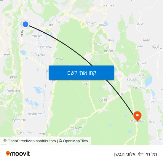 מפת תל חי לאלוני הבשן
