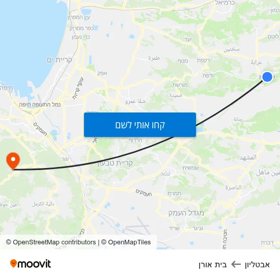 מפת אבטליון לבית אורן