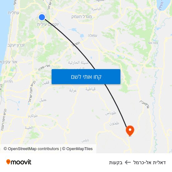 מפת דאלית אל-כרמל לבקעות