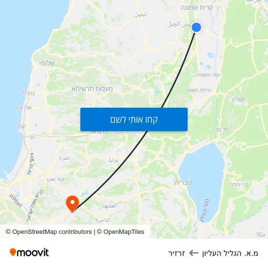 מפת מ.א. הגליל העליון לזרזיר