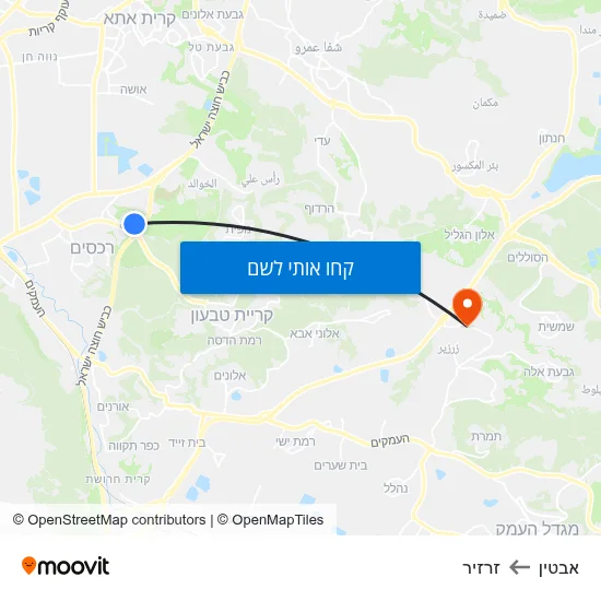 מפת אבטין לזרזיר