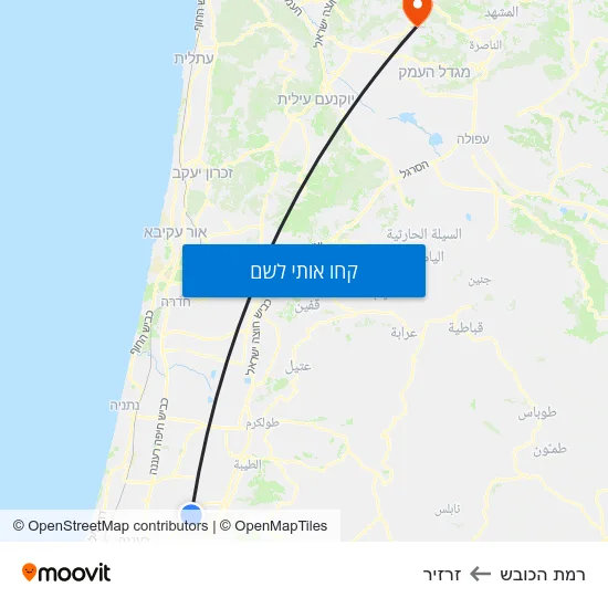 מפת רמת הכובש לזרזיר