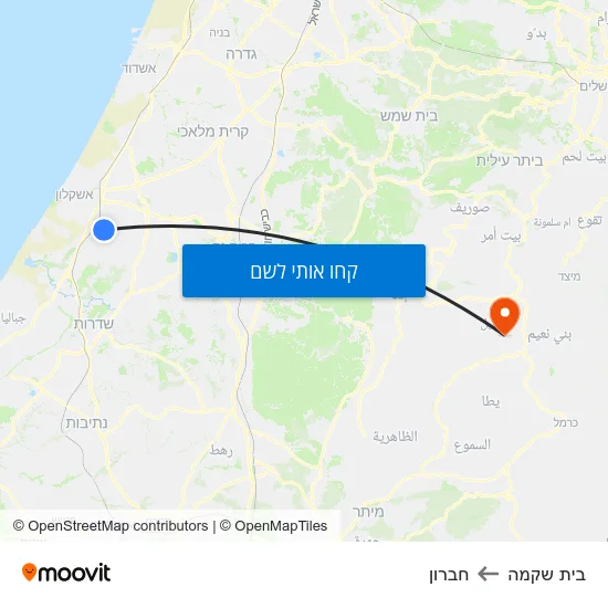 מפת בית שקמה לחברון
