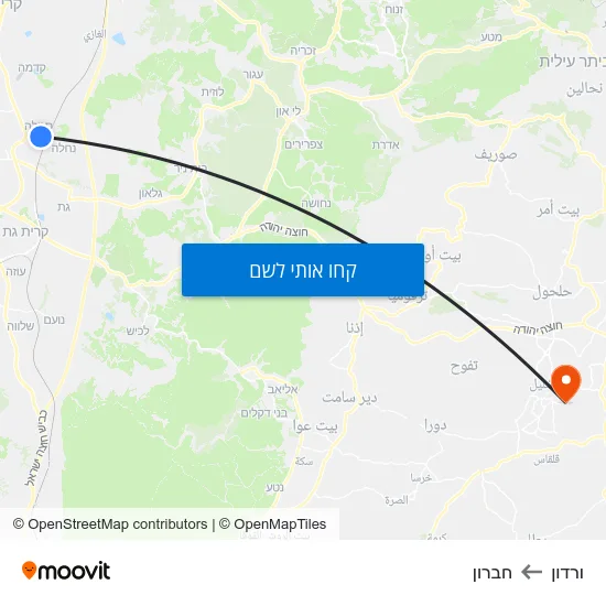 מפת ורדון לחברון
