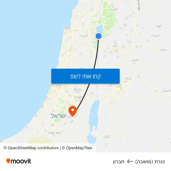 מפת כנרת (מושבה) לחברון