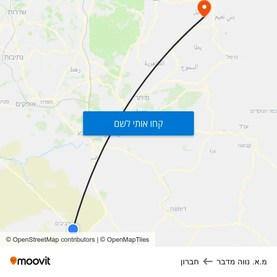 מפת מ.א. נווה מדבר לחברון