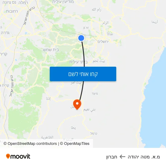 מפת מ.א. מטה יהודה לחברון
