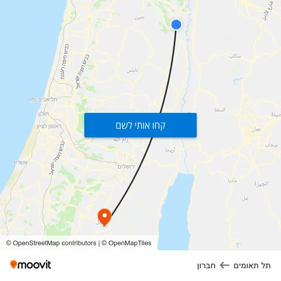 מפת תל תאומים לחברון