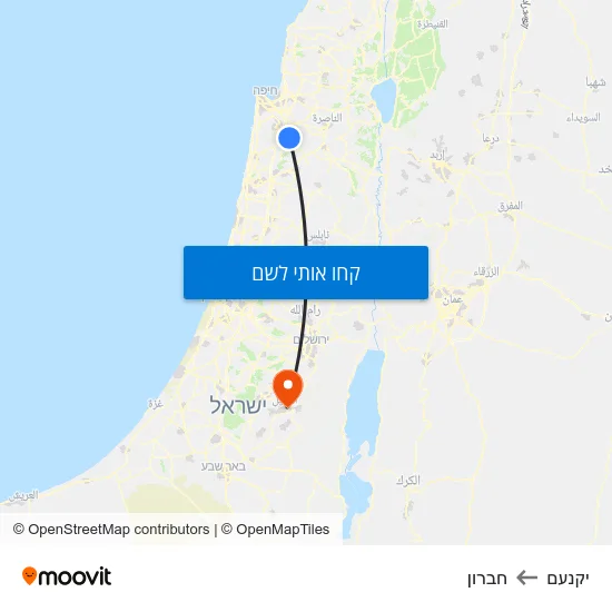 מפת יקנעם לחברון