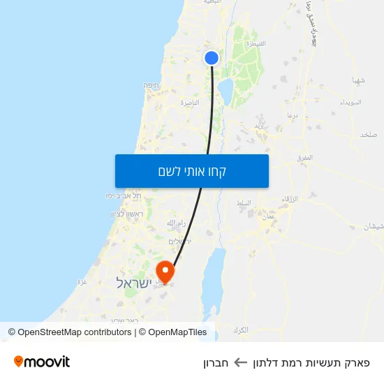 מפת פארק תעשיות רמת דלתון לחברון