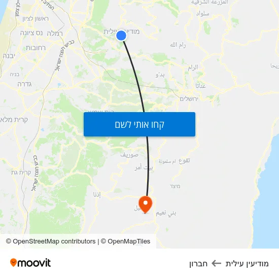 מפת מודיעין עילית לחברון