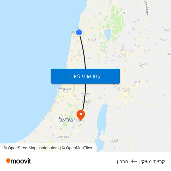 מפת קריית מוצקין לחברון