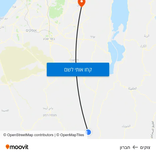 מפת צוקים לחברון