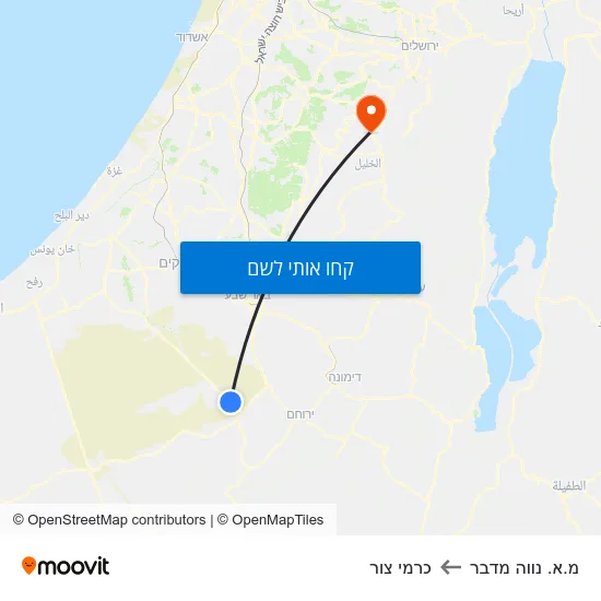 מפת מ.א. נווה מדבר לכרמי צור