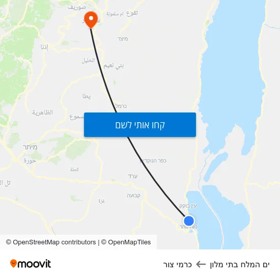 מפת ים המלח בתי מלון לכרמי צור