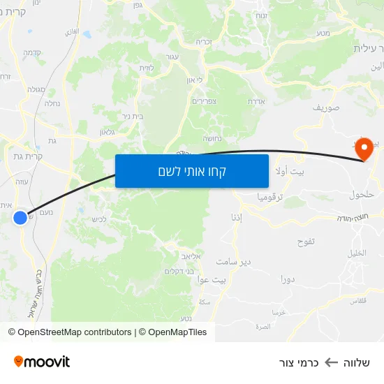 מפת שלווה לכרמי צור