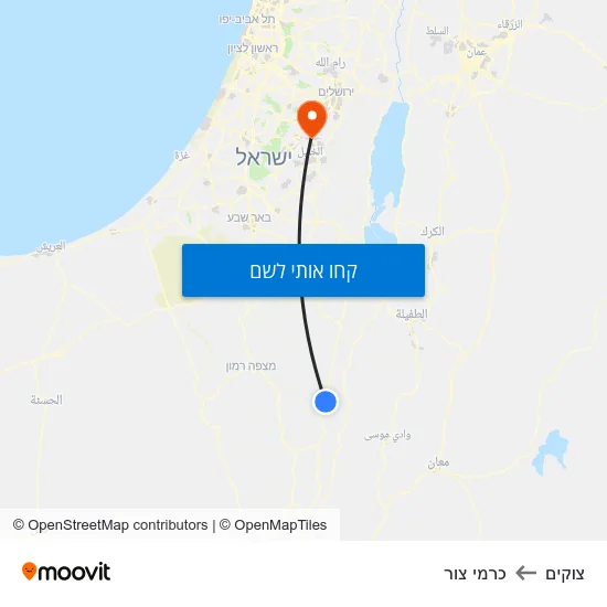 מפת צוקים לכרמי צור