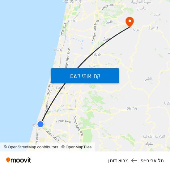 מפת תל אביב-יפו למבוא דותן