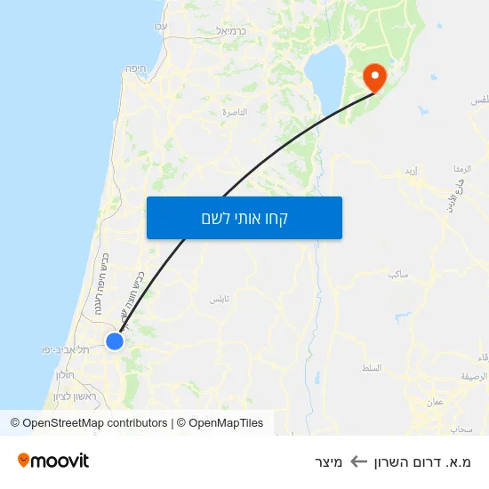 מפת מ.א. דרום השרון למיצר