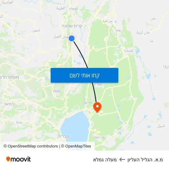 מפת מ.א. הגליל העליון למעלה גמלא