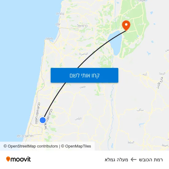 מפת רמת הכובש למעלה גמלא