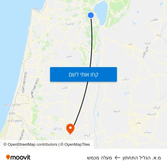 מפת מ.א. הגליל התחתון למעלה מכמש
