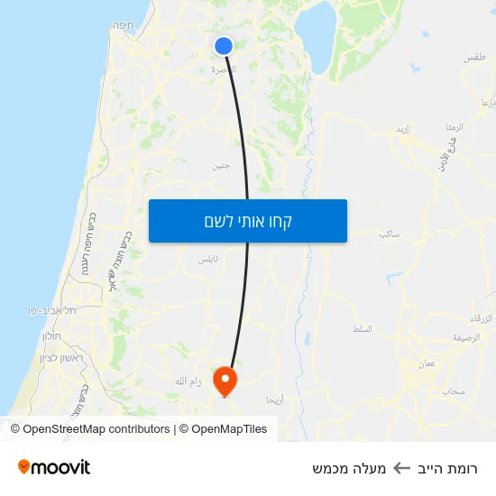 מפת רומת הייב למעלה מכמש